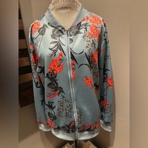 Asian-Inspired Ecowish Satin Bomber Jacket EUC